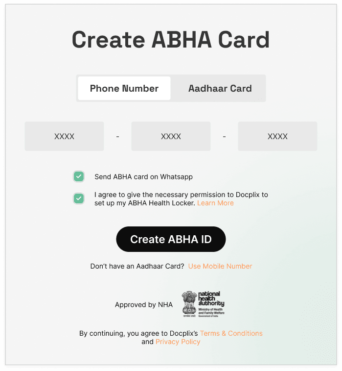 Create ABHA Card